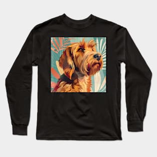 70s Otterhound Vibes: Pastel Pup Parade Long Sleeve T-Shirt